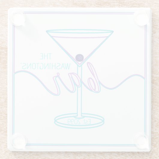 スクリプトファンシーおもしろいカラーおもしろいバー ガラスコースター (裏面)