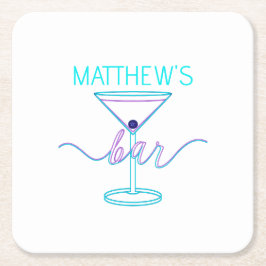 スクリプトファンシーおもしろいカラーおもしろいバー スクエアペーパーコースター