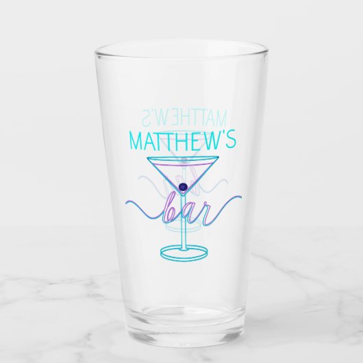 スクリプトファンシーおもしろいカラーおもしろいバー タンブラーグラス (正面)