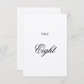 スクリプトファンシーブラック書道クラフトテーブル番号 招待状 (正面/裏面)