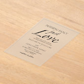 スクリプトファンシーミニマリストを愛しているもの結婚はない アクリル招待状 (レイダウン)