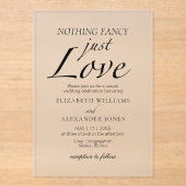 スクリプトファンシーミニマリストを愛しているもの結婚はない アクリル招待状 (正面)