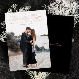 スクリプトファンシー日付の保存 箔招待状