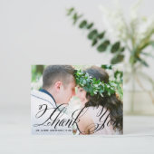 スクリプトファンシー |写真結婚の感謝はがき ポストカード (スタンド正面)