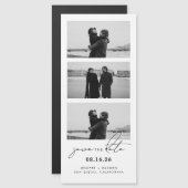 スクリプトフォトストリップ磁気結婚式の日付を保存 (正面/裏面)