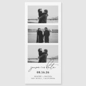 スクリプトフォトストリップ磁気結婚式の日付を保存 (正面)