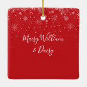 スクリプトフォトベビーの初めてのクリスマス雪片 セラミックオーナメント (裏面)