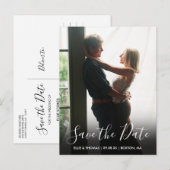 スクリプトフォト結婚式日程カード 案内ポストカード (正面/裏面)