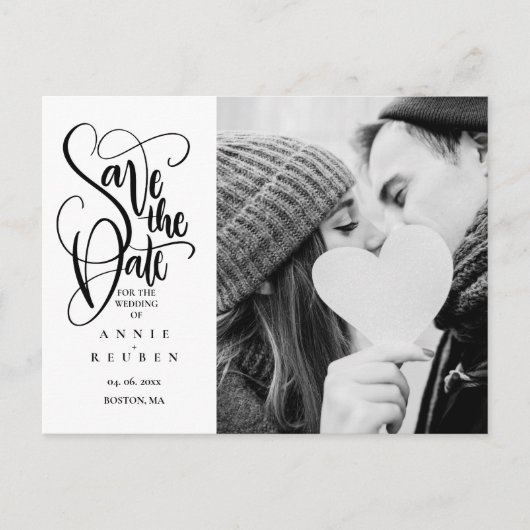 スクリプトフォトSave the Date ポストカード (正面)
