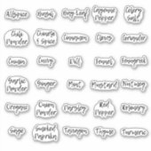 スクリプトフォントを使用したカジュアルSpice JARラベル シール (正面)