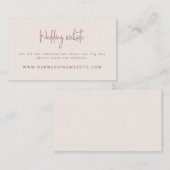 スクリプトフォントテラコッタ&クリー結婚ムのウェブサイト エンクロージャーカード (正面/裏面)