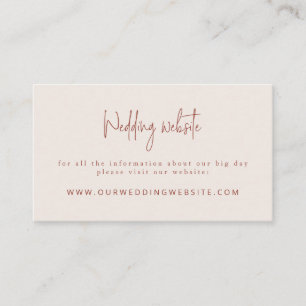 スクリプトフォントテラコッタ&クリー結婚ムのウェブサイト エンクロージャーカード