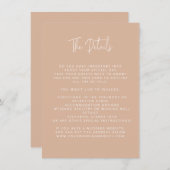 スクリプトフォントモダンの結婚赤面ピンク エンクロージャーカード (正面/裏面)