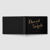 スクリプトフォント付きカスタムウェディングファンシーゲストブック ゲストブック (全面)