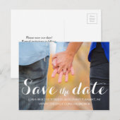 スクリプトフォント日付フォトポストカードの保存 案内ポストカード (正面/裏面)