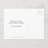 スクリプトフォント日付フォトポストカードの保存 案内ポストカード (裏面)