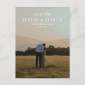 スクリプトフォント縦写真ポストカードの保存 案内ポストカード (正面)