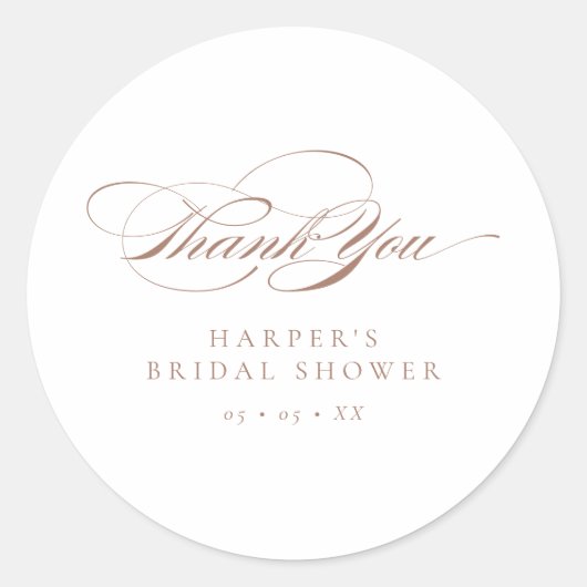 スクリプトフォーマルモカブライダルシャワーありがとうございました ラウンドシール (正面)