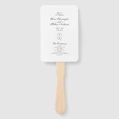 スクリプトフォーマル幾何学的モノグラム結婚式 プログラム ハンドファン (正面)