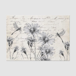 スクリプトフランスのワイルドフラワードラゴンフライのデカップクラフト 薄葉紙