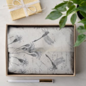 スクリプトフランスのワイルドフラワードラゴンフライのデカップクラフト 薄葉紙 (ギフト)