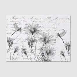 スクリプトフランスのワイルドフラワードラゴンフライのデカップクラフト 薄葉紙