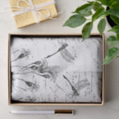 スクリプトフランスのワイルドフラワードラゴンフライのデカップクラフト 薄葉紙 (ギフト)