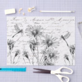 スクリプトフランスのワイルドフラワードラゴンフライのデカップクラフト 薄葉紙 (クラフト)