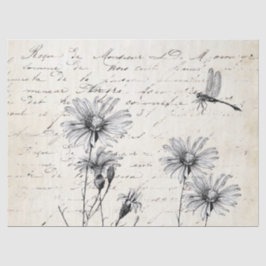 スクリプトフランスのワイルドフラワードラゴンフライの切り離し 薄葉紙