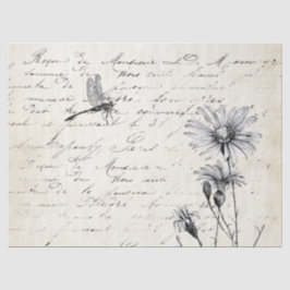 スクリプトフランスのワイルドフラワードラゴンフライの切り離し 薄葉紙