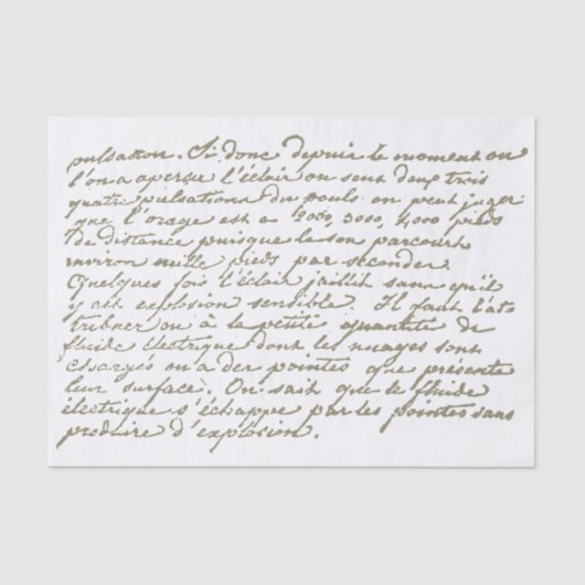 スクリプトフランスのヴィンテージの切り離し 薄葉紙 (正面)