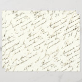 スクリプトフランスのヴィンテージスクラップブック紙両面 (正面/裏面)