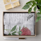 スクリプトフランスのヴィンテージ牡丹鳥はがき 薄葉紙 (ギフト)