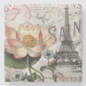 スクリプトフランスの植物学ロータスパリエッフェルタワー ストーンコースター (正面)