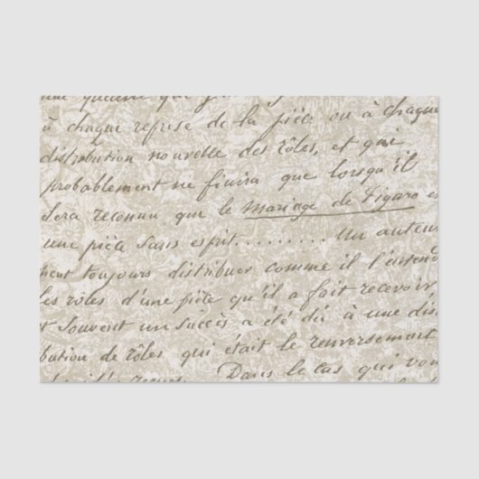 スクリプトフランスの金ゴールドフローラヴィンテージ 薄葉紙 (正面)