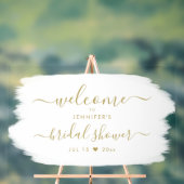 スクリプトブライダルシャワーようこそ金ゴールド絵を描白 アクリルサイン (ニュートラル)