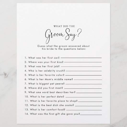 スクリプトブライダルシャワー新郎は何と言った (正面)