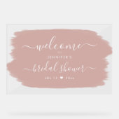 スクリプトブライダルシャワー歓迎絵を描ダスティバラピンク アクリルサイン (正面)