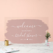 スクリプトブライダルシャワー歓迎絵を描ダスティバラピンク アクリルサイン (ウェディング)