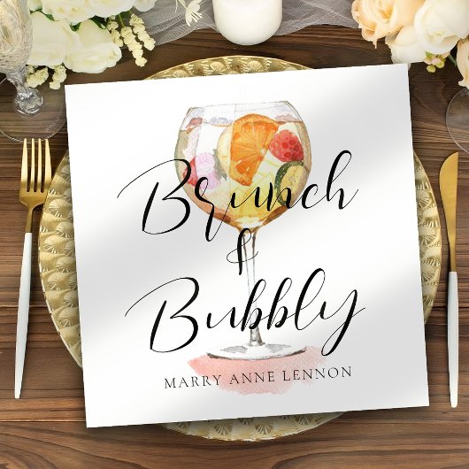 スクリプトブライダルブランチカクテルナプキンズ スタンダードカクテルナプキン