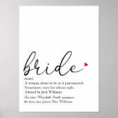 スクリプトブライド定義ブライダルシャワー記号 ポスター (正面)