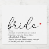 スクリプトブライド定義結婚ブライダルシャワー スパークリングワインラベル (シングルラベル)