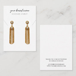 スクリプトブラックグレーホワイトネックレスイヤリングディスプレイ エンクロージャーカード