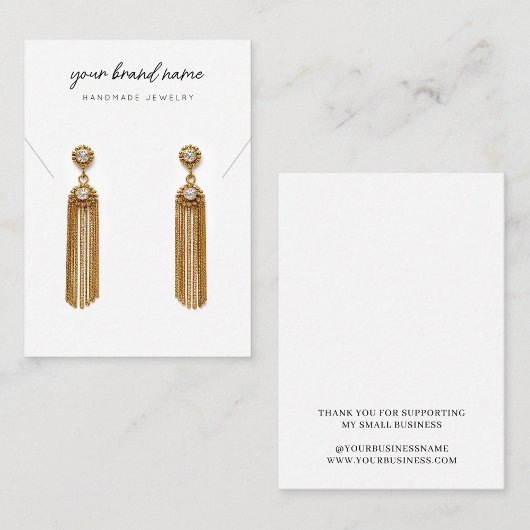 スクリプトブラックグレーホワイトネックレスイヤリングディスプレイ エンクロージャーカード