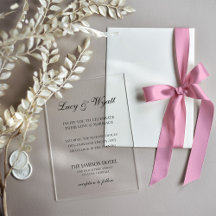 スクリプトブラック&ホワイトモダン結婚式招待状