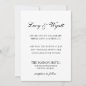 スクリプトブラック&ホワイトモダン結婚式招待状 招待状 (正面)