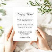 スクリプトブラック&ホワイトモダン結婚式招待状 招待状