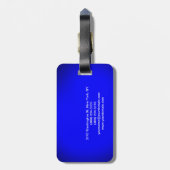 スクリプトブルーのミニマルモダンリストプレーン ラゲッジタグ (裏面縦)
