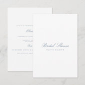 スクリプトブルー&ホワイトブライダルシャワー招待 招待状 (正面/裏面)