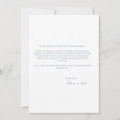 スクリプトブルー&ホワイト婚約発表カード 案内状 (裏面)